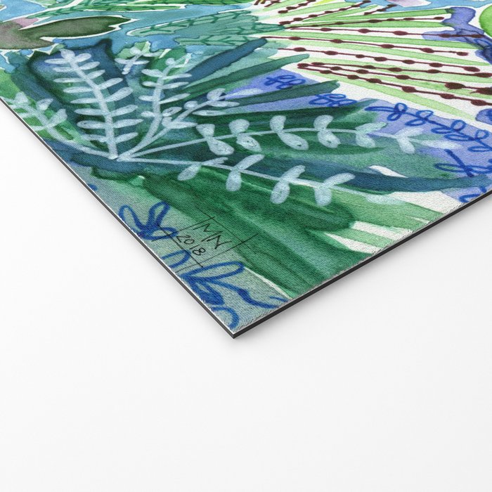Tropical Garden Watercolor Welcome Mat Gallery Image 2