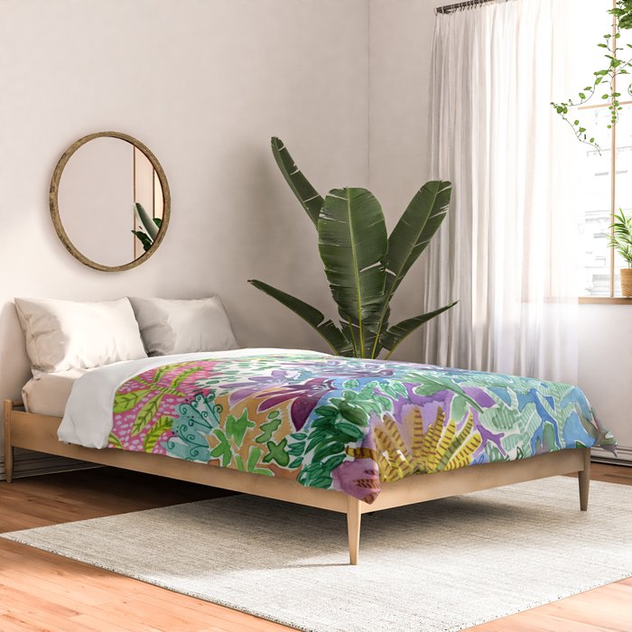 Tropical Garden Watercolor Comforter Gallery Image 2