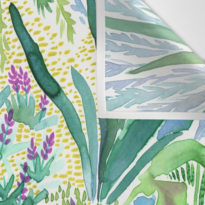 Tropical Garden Watercolor Wall Tapestry Gallery Image 3