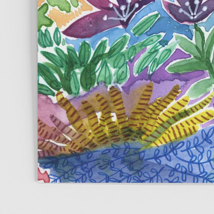 Tropical Garden Watercolor Poster Gallery Image 3