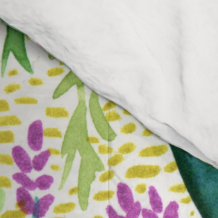 Tropical Garden Watercolor Comforter Gallery Image 4