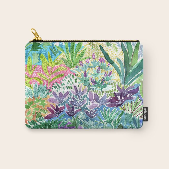 Tropical Garden Watercolor Carry All Pouch Gallery Image 1