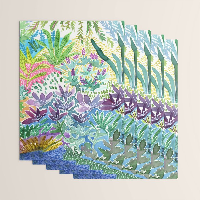 Tropical Garden Watercolor Wrapping Paper Gallery Image 3