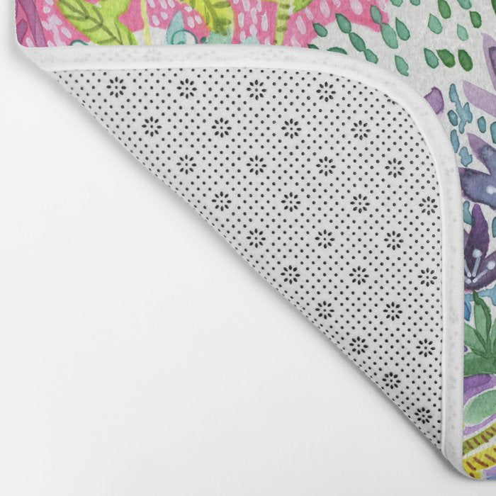 Tropical Garden Watercolor Bath Mat Gallery Image 2
