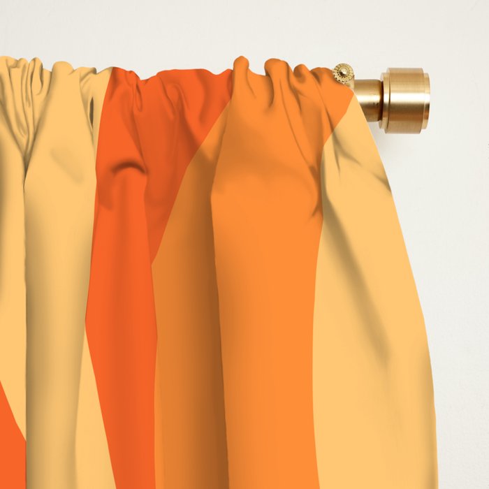 Mod Swirl Retro Abstract Pattern Orange Tangerine Yellow Window Curtain Gallery Image 2