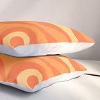 Mod Swirl Retro Abstract Pattern Orange Tangerine Yellow Pillow Sham Gallery Image 3