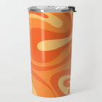 Mod Swirl Retro Abstract Pattern Orange Tangerine Yellow Travel Mug Gallery Image 2