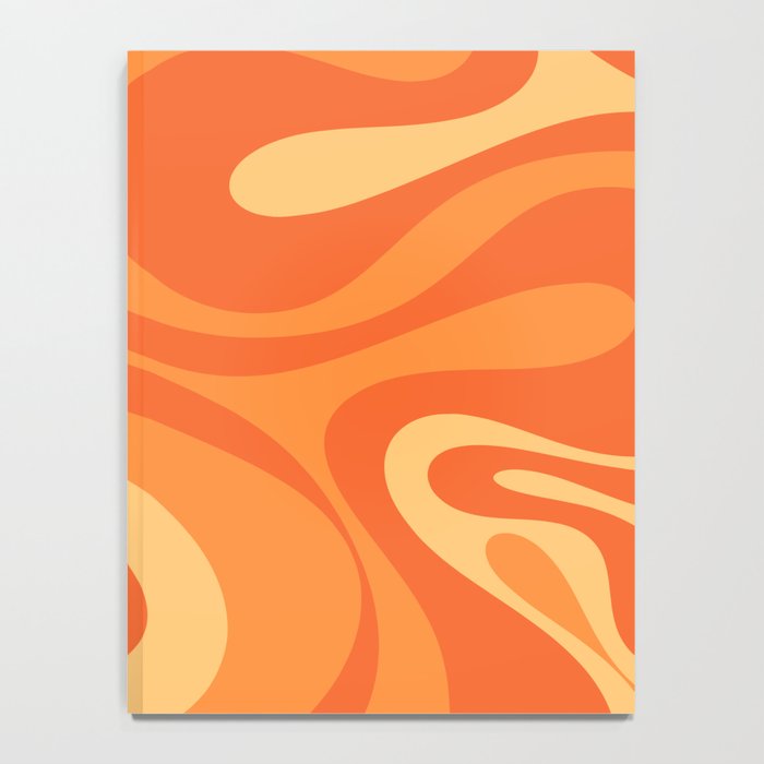 Mod Swirl Retro Abstract Pattern Orange Tangerine Yellow Notebook Gallery Image 4