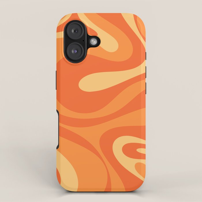 Mod Swirl Retro Abstract Pattern Orange Tangerine Yellow iPhone Case Gallery Image 1