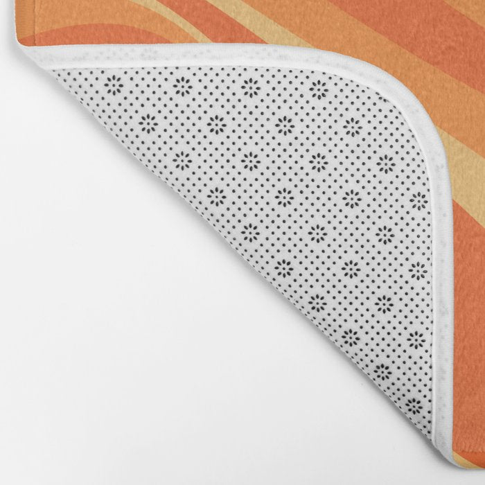 Mod Swirl Retro Abstract Pattern Orange Tangerine Yellow Bath Mat Gallery Image 2