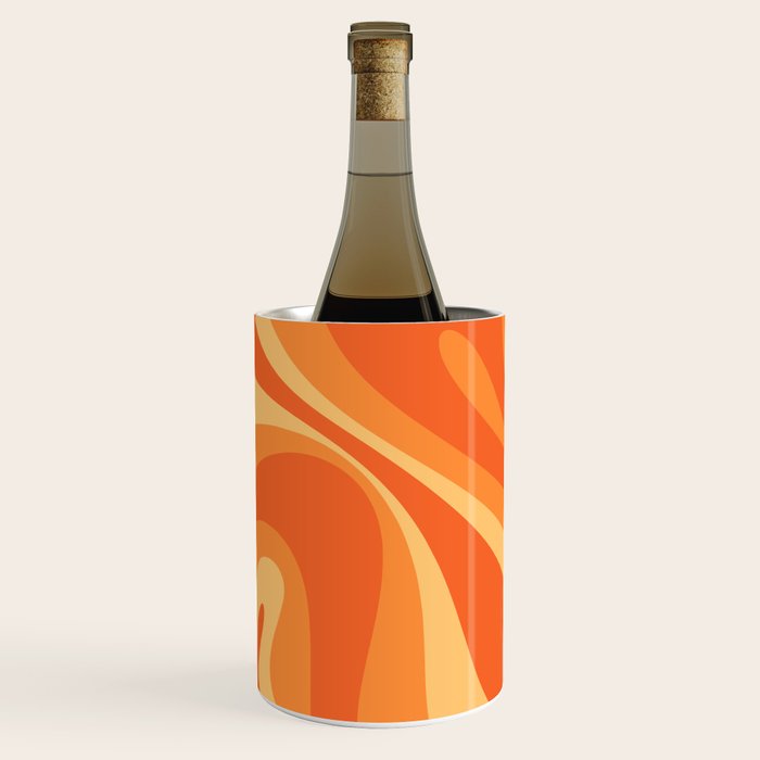 Mod Swirl Retro Abstract Pattern Orange Tangerine Yellow Wine Chiller Gallery Image 2