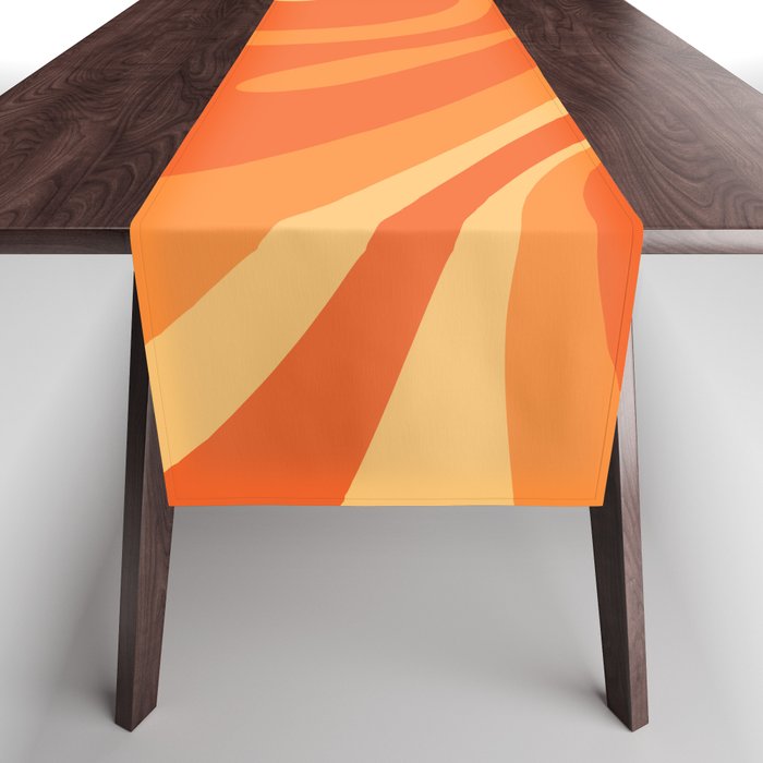 Mod Swirl Retro Abstract Pattern Orange Tangerine Yellow Table Runner Gallery Image 1
