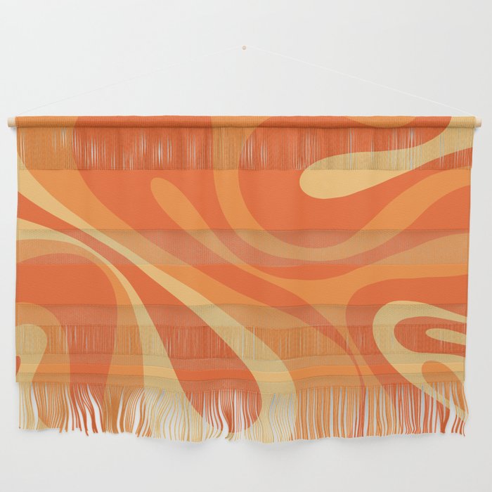 Mod Swirl Retro Abstract Pattern Orange Tangerine Yellow Wall Hanging Gallery Image 1