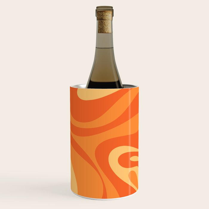 Mod Swirl Retro Abstract Pattern Orange Tangerine Yellow Wine Chiller Gallery Image 3
