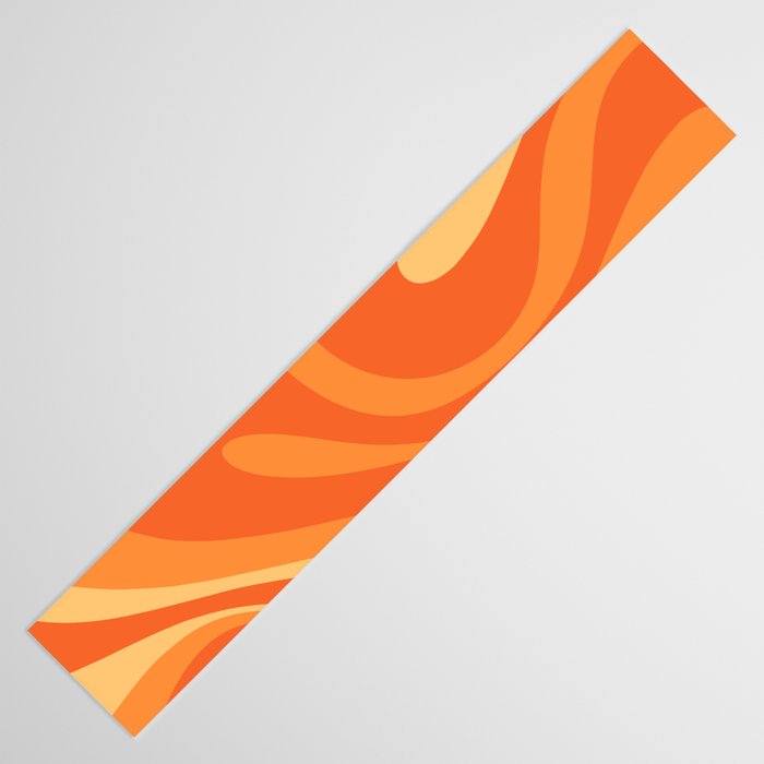Mod Swirl Retro Abstract Pattern Orange Tangerine Yellow Table Runner Gallery Image 3