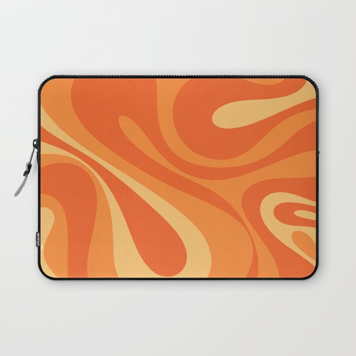 Mod Swirl Retro Abstract Pattern Orange Tangerine Yellow Laptop Sleeve Gallery Image 1