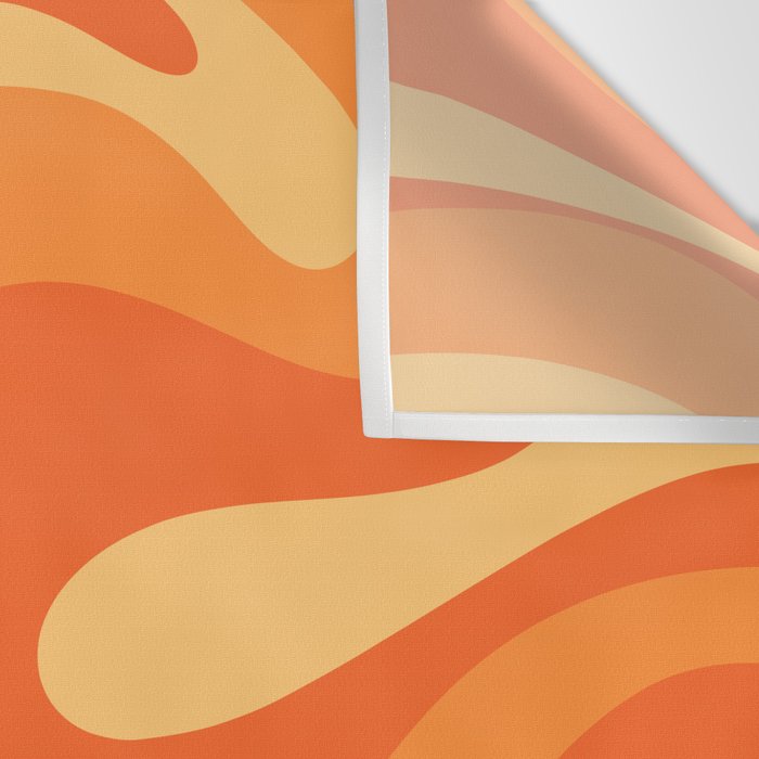 Mod Swirl Retro Abstract Pattern Orange Tangerine Yellow Wall Tapestry Gallery Image 3