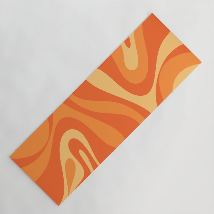 Mod Swirl Retro Abstract Pattern Orange Tangerine Yellow Yoga Mat Gallery Image 1