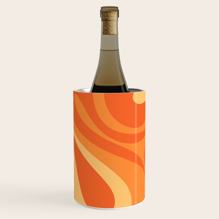 Mod Swirl Retro Abstract Pattern Orange Tangerine Yellow Wine Chiller Gallery Image 1