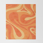 Mod Swirl Retro Abstract Pattern Orange Tangerine Yellow Throw Blanket Gallery Image 2