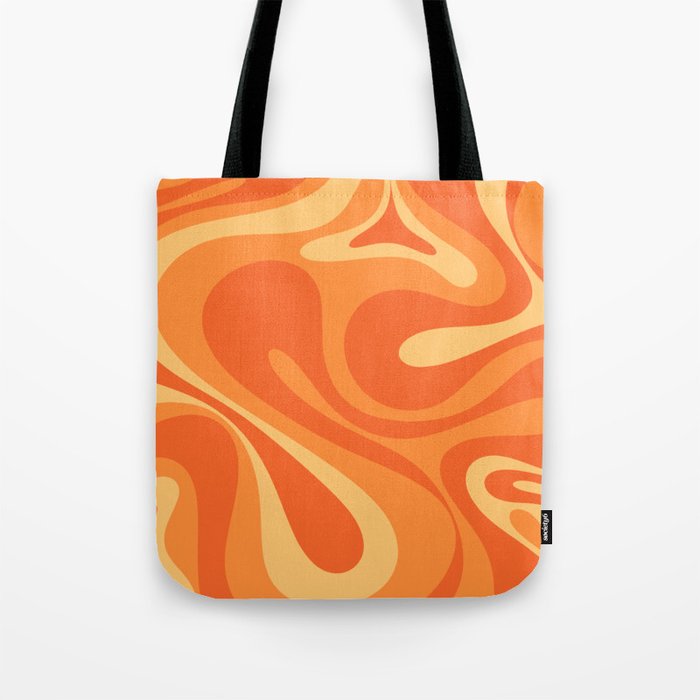 Mod Swirl Retro Abstract Pattern Orange Tangerine Yellow Tote Bag Gallery Image 1
