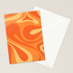 Mod Swirl Retro Abstract Pattern Orange Tangerine Yellow Stationery Card Gallery Image 2