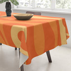 Mod Swirl Retro Abstract Pattern Orange Tangerine Yellow Tablecloth Gallery Image 3