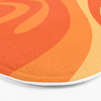 Mod Swirl Retro Abstract Pattern Orange Tangerine Yellow Bath Mat Gallery Image 3