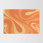 Mod Swirl Retro Abstract Pattern Orange Tangerine Yellow Rug Gallery Image 2