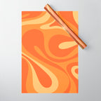 Mod Swirl Retro Abstract Pattern Orange Tangerine Yellow Wrapping Paper Gallery Image 1