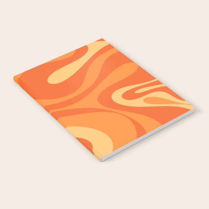 Mod Swirl Retro Abstract Pattern Orange Tangerine Yellow Notebook Gallery Image 2