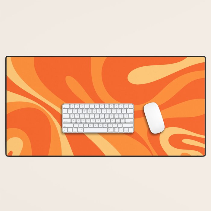 Mod Swirl Retro Abstract Pattern Orange Tangerine Yellow Desk Mat Gallery Image 1