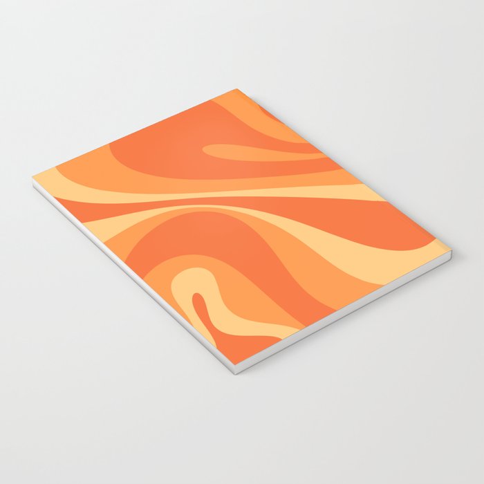 Mod Swirl Retro Abstract Pattern Orange Tangerine Yellow Notebook Gallery Image 3
