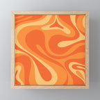 Mod Swirl Retro Abstract Pattern Orange Tangerine Yellow Mini Art Print Gallery Image 1