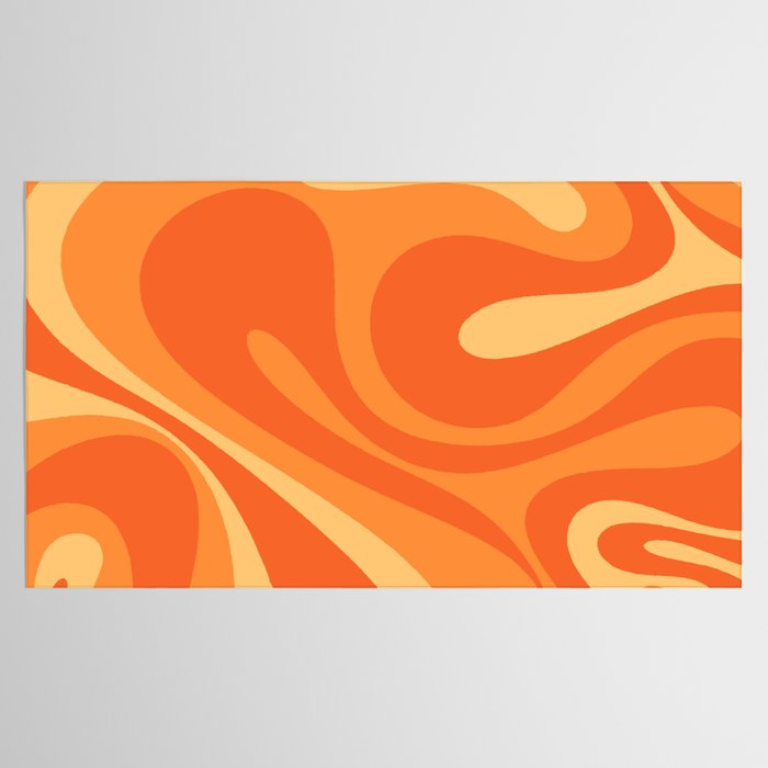 Mod Swirl Retro Abstract Pattern Orange Tangerine Yellow Tablecloth Gallery Image 2