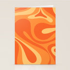 Mod Swirl Retro Abstract Pattern Orange Tangerine Yellow Stationery Card Gallery Image 2