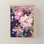 A Splash of Pink and Navy Flowery Art Mini Art Print Gallery Image 1