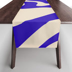 Retro Liquid Swirl Abstract Pattern Square in Beige and Cobalt Blue Table Runner Gallery Image 1