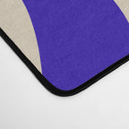 Retro Liquid Swirl Abstract Pattern Square in Beige and Cobalt Blue Desk Mat Gallery Image 4