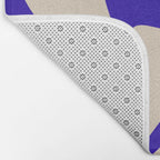 Retro Liquid Swirl Abstract Pattern Square in Beige and Cobalt Blue Bath Mat Gallery Image 2