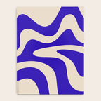 Retro Liquid Swirl Abstract Pattern Square in Beige and Cobalt Blue Notebook Gallery Image 4