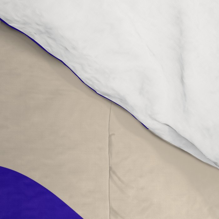 Retro Liquid Swirl Abstract Pattern Square in Beige and Cobalt Blue Comforter Gallery Image 4
