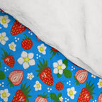 Strawberries Galore Pattern On Blue Comforter Gallery Image 4