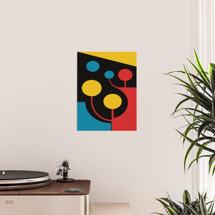Mid Century Modern Geometric Abstract Poster Gallery Image 2