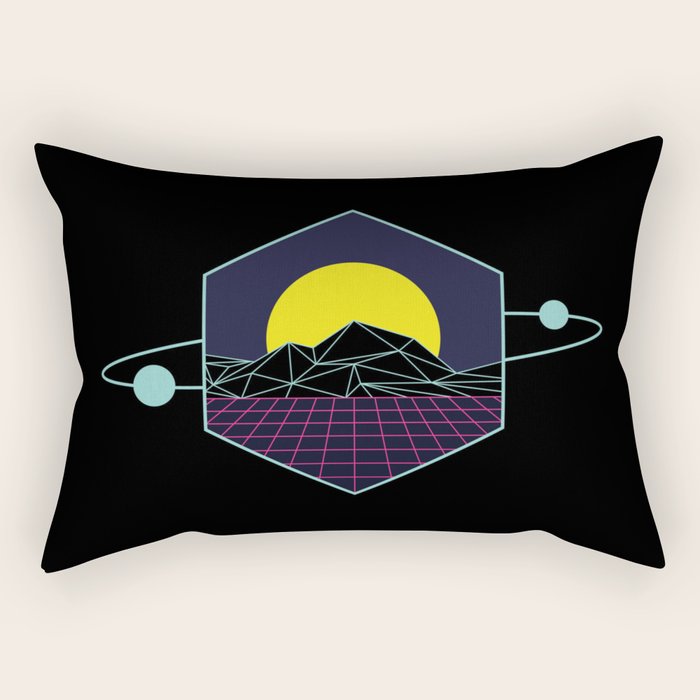 Outrun to the Sun / Spacewave / 80s Retro Rectangular Pillow Gallery Image 2