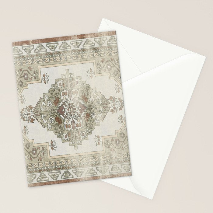 turkish floral - sage & brown Stationery Card Gallery Image 2