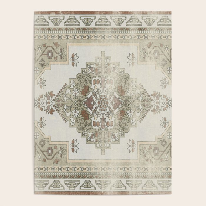 turkish floral - sage & brown Poster Gallery Image 4