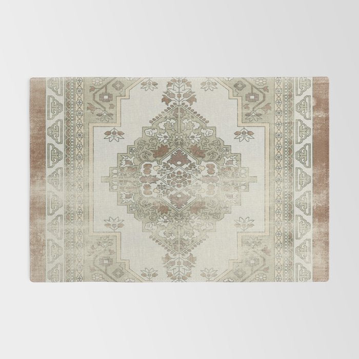turkish floral - sage & brown Rug Gallery Image 2