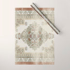 turkish floral - sage & brown Wrapping Paper Gallery Image 1