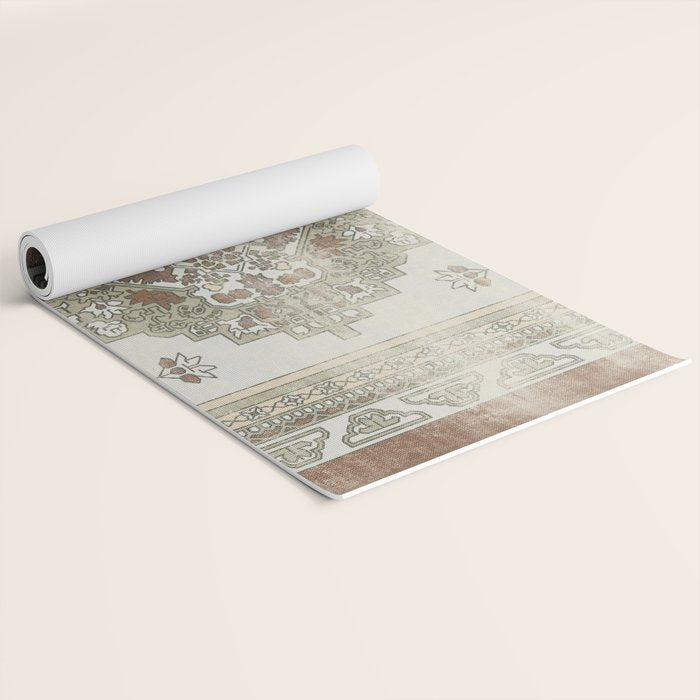 turkish floral - sage & brown Yoga Mat Gallery Image 2